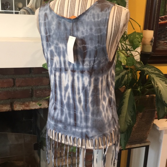 Tina Jo TIE DYED fringed tank top! - Picture 3 of 6